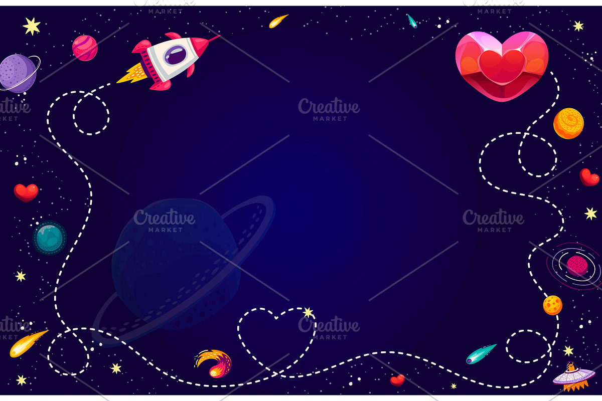 Space rocket starship path, a Seasonal Illustration by Vector Tradition
