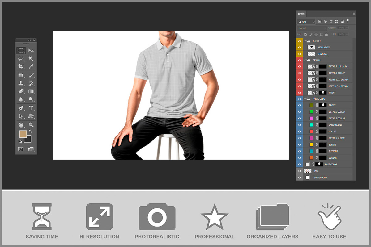Polo T-Shirt Mockup PSD, a Shirt Mockup by Bruno's Shop (Photo 3 of 4)