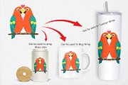 Clipart Love Parrot, a Graphic by Artnoy (Thumbnail 4 of 5)