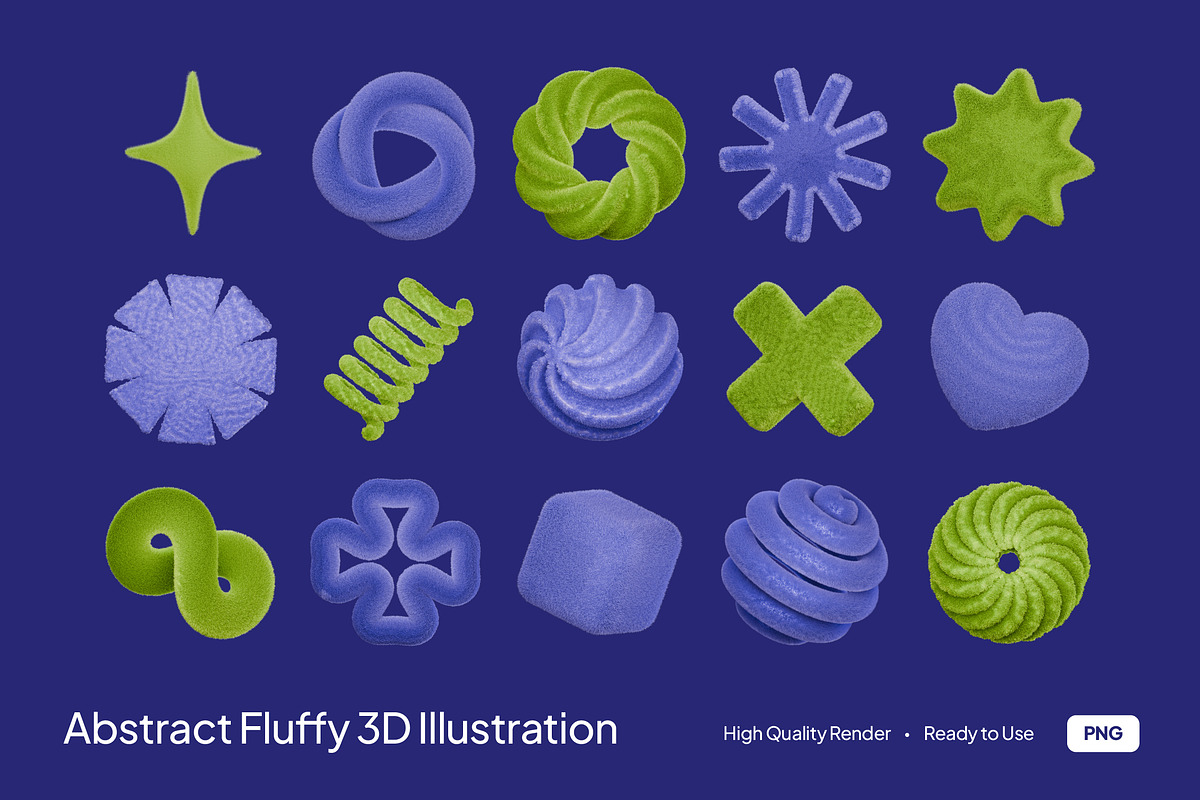 Abstract Fluffy 3D Illustration, an Object Illustration by graphicook (Photo 1 of 3)