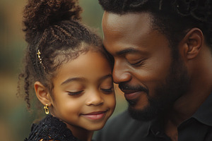 Father and daughter share a joyful m, a Photo by Tanuart