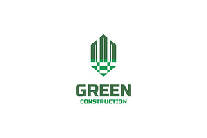green construction bulding logo, a Branding & Logo Template by ZHR Creative
