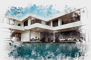Exterior Watercolor Effect Bundle, an Action Add-On by MRI STUDIO (Thumbnail 12 of 24)