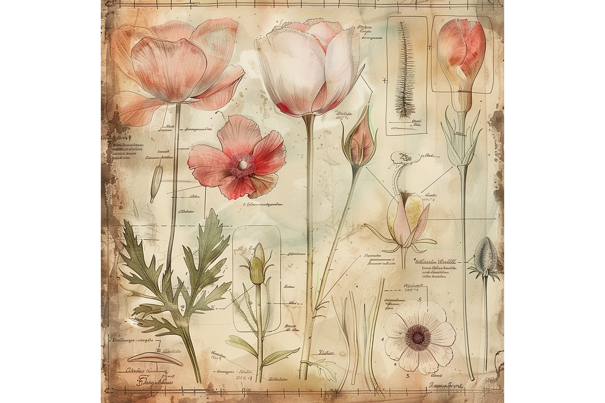 Floral Anatomy Blueprint, a Background Graphic by Printable Treasure (Photo 4 of 5)