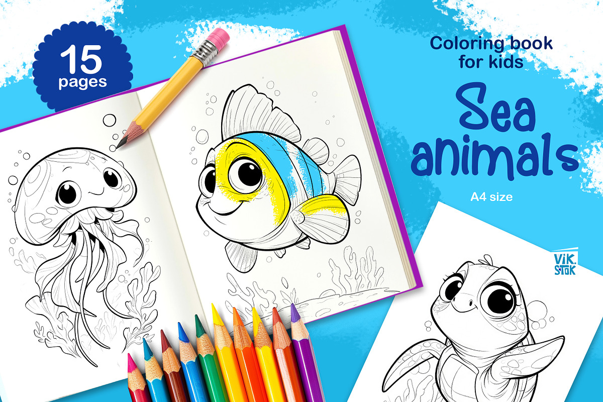 Animal Coloring Pages for Kids, an Animal Illustration by vik.stock (Photo 11 of 17)