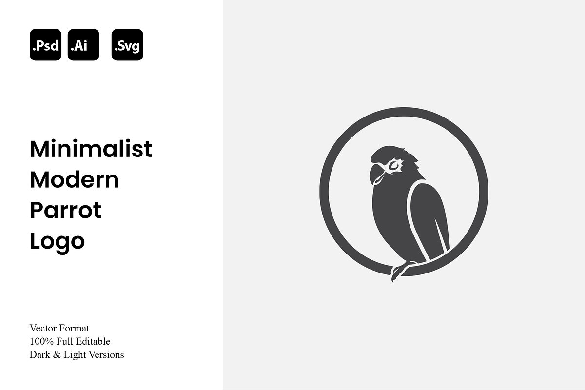 Minimalist Modern Parrot Logo, a Branding & Logo Template by Luxury Logos (Photo 1 of 4)