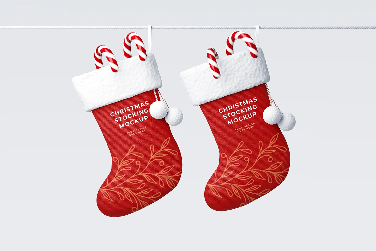 Christmas Stocking Mockup, a Product Mockup by zpackcreative (Photo 1 of 4)