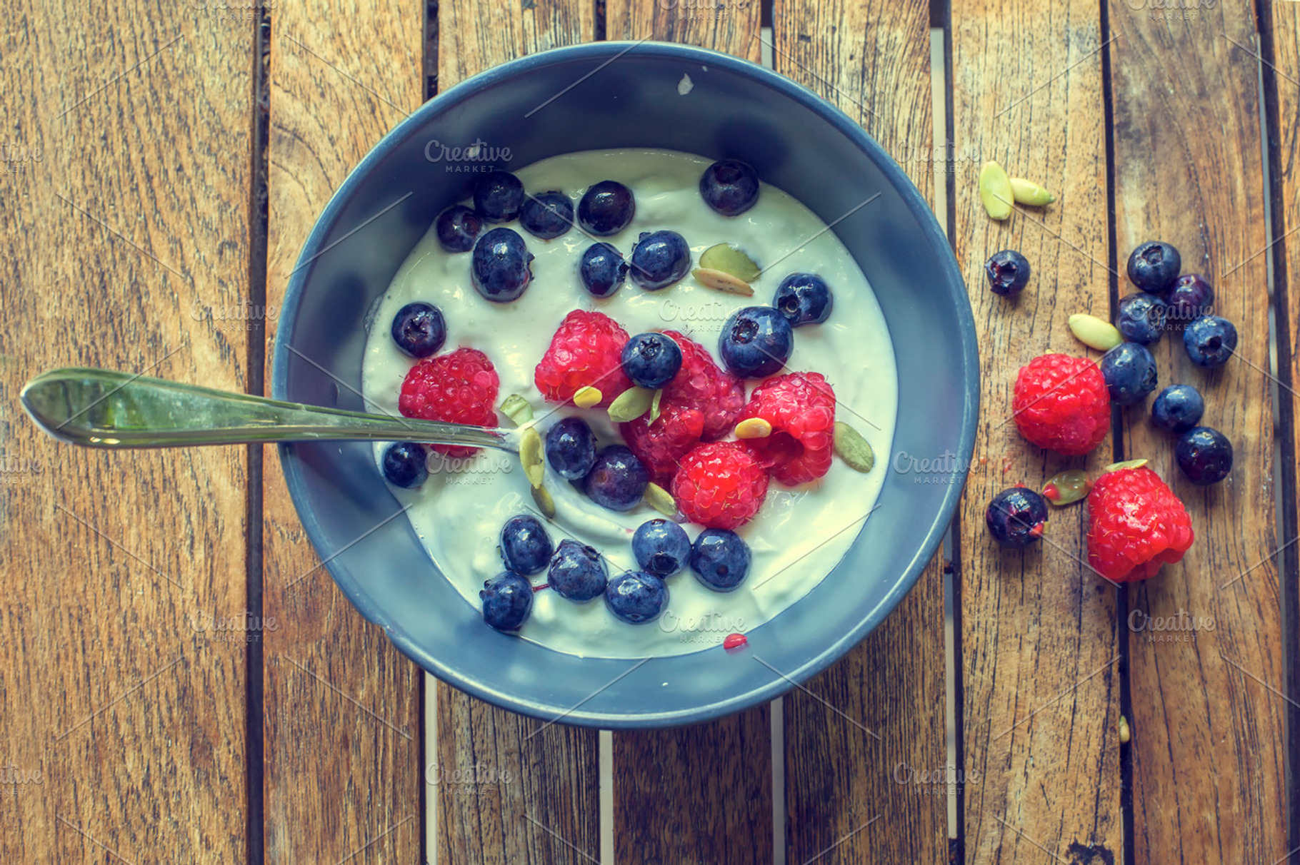 Healthy Breakfast With Fruit Stock Photo Containing Delicious And Yoghurt