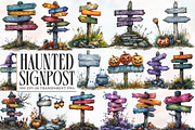 Haunted Signpost Clipart, an Illustration by Designworld (Thumbnail 1 of 6)