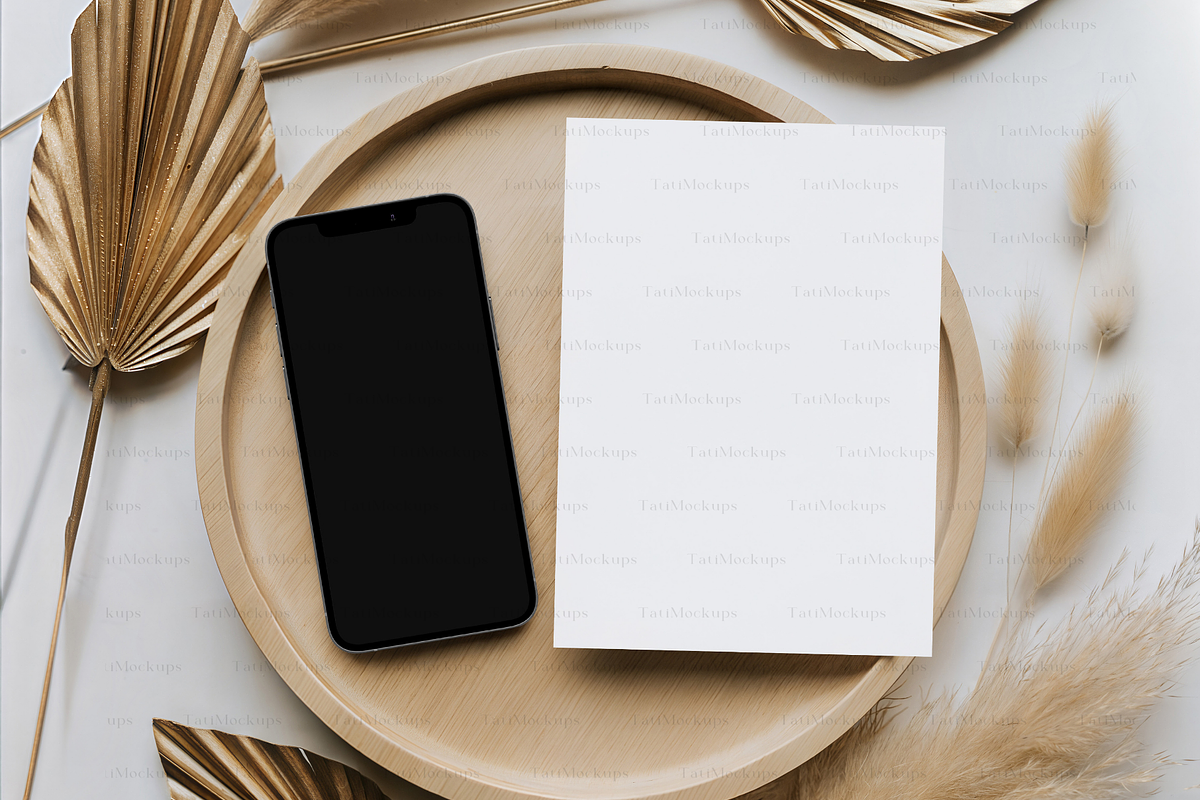 5x7 Card and iPhone Mockup, a Product Mockup by TatiMockup (Photo 5 of 5)