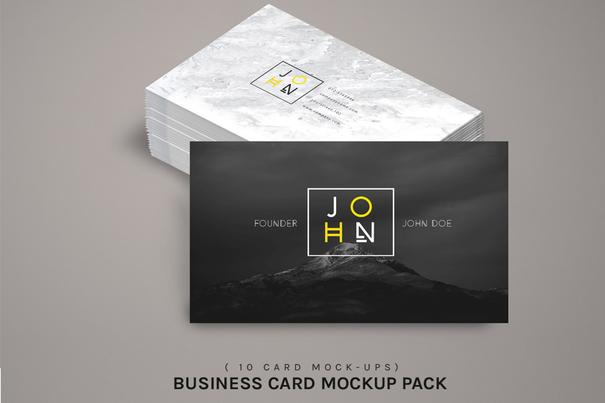 Business Card Mockup Pack, a Print Template by pallabip (Photo 1 of 8)