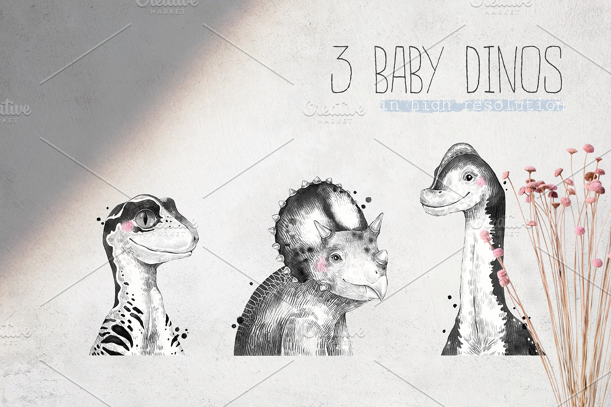 BABY DINOS watercolor set, an Animal Illustration by Natali Smolova (Photo 3 of 12)
