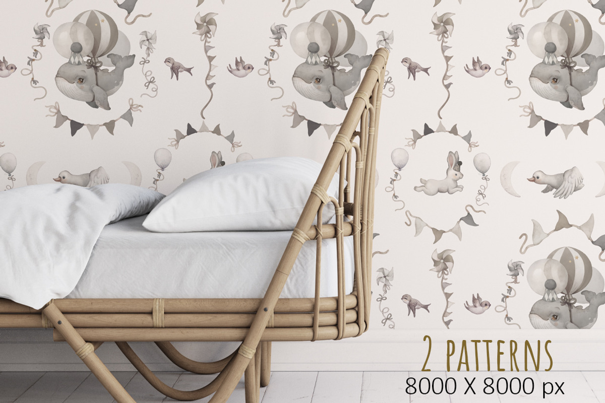 Gray Watercolor Nursery graphic Set, an Illustration by TanyaSchuka (Photo 2 of 11)