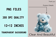 Whimsical Christmas Icy Blue Teddy B, an Illustration by SVGArt (Thumbnail 3 of 8)