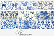 70 blue Easter toile repeat pattern, a Pattern Graphic by Poppy Lane Studio (Thumbnail 7 of 10)