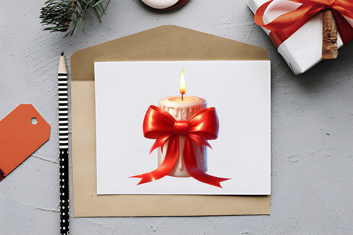 Christmas Candles Watercolor Art, an Illustration by RobertsArt (Photo 2 of 7)
