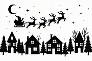 Xmas Reindeer Scene Silhouettes, an Illustration by musafir_fashion (Thumbnail 20 of 21)