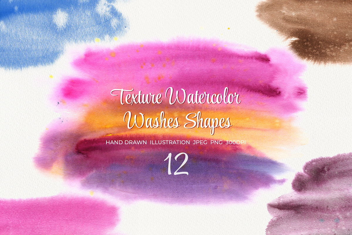 Texture Watercolor Washes Shapes Set, a Texture Illustration by YarovaArt (Photo 1 of 11)