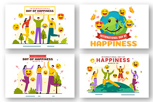 12 World Happiness Day Illustration