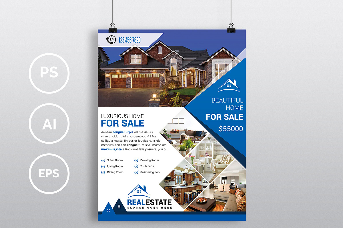 10 Real Estate Flyers Bundle 90% OFF, a Flyer Template by Imagine Design Studio (Photo 8 of 11)