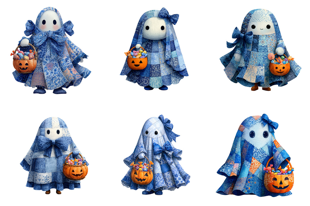 Halloween Blue Denim Ghost PNG, an Illustration by SinaCreation (Photo 3 of 7)