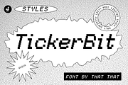 Tickerbit Pixel Font, a Sans Serif Font by That That Creative (Thumbnail 1 of 9)