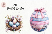 Pastel Easter Watercolor Clipart, an Illustration by Watercolor design (Thumbnail 1 of 8)