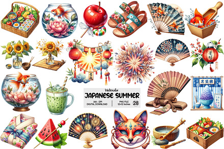 Japanese Summer Aesthetic Clipart