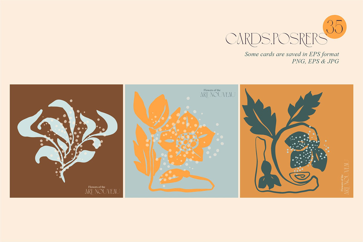 Flowers of the Art Nouveau, a Pattern Graphic by Collection by VY (Photo 4 of 17)