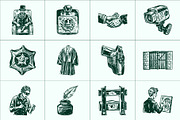 Vintage Law Icons Set, an Object Illustration by Prosymbols (Thumbnail 6 of 8)