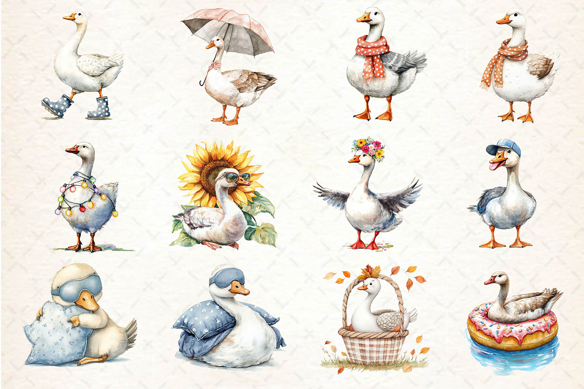 Silly Goose Sublimation Clipart, an Illustration by Dream Creation (Photo 2 of 4)
