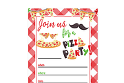Pizza Party Invitation DIY, an Invitation Template by Pinkinks (Thumbnail 1 of 2)