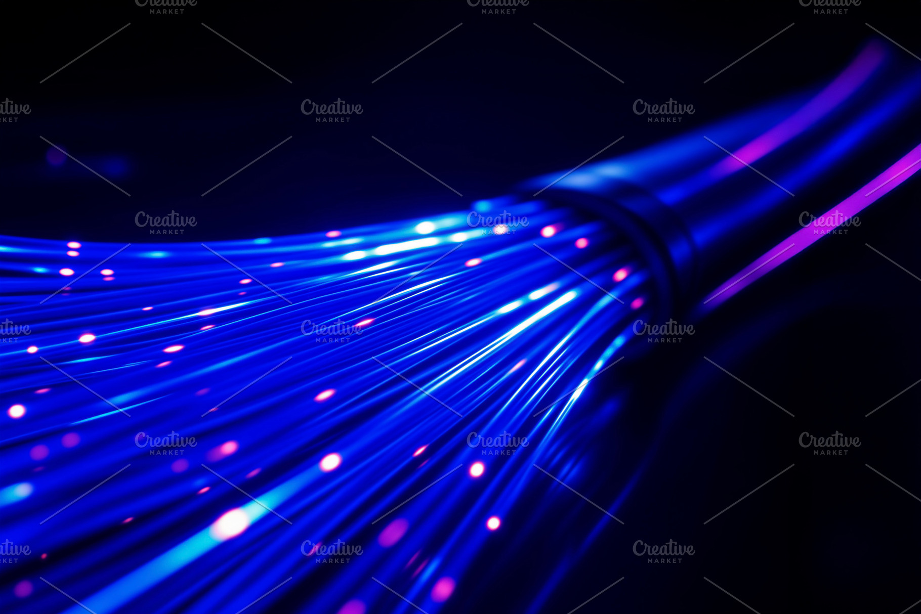 Glowing fiber optic cables, a Photo by rarrarorro