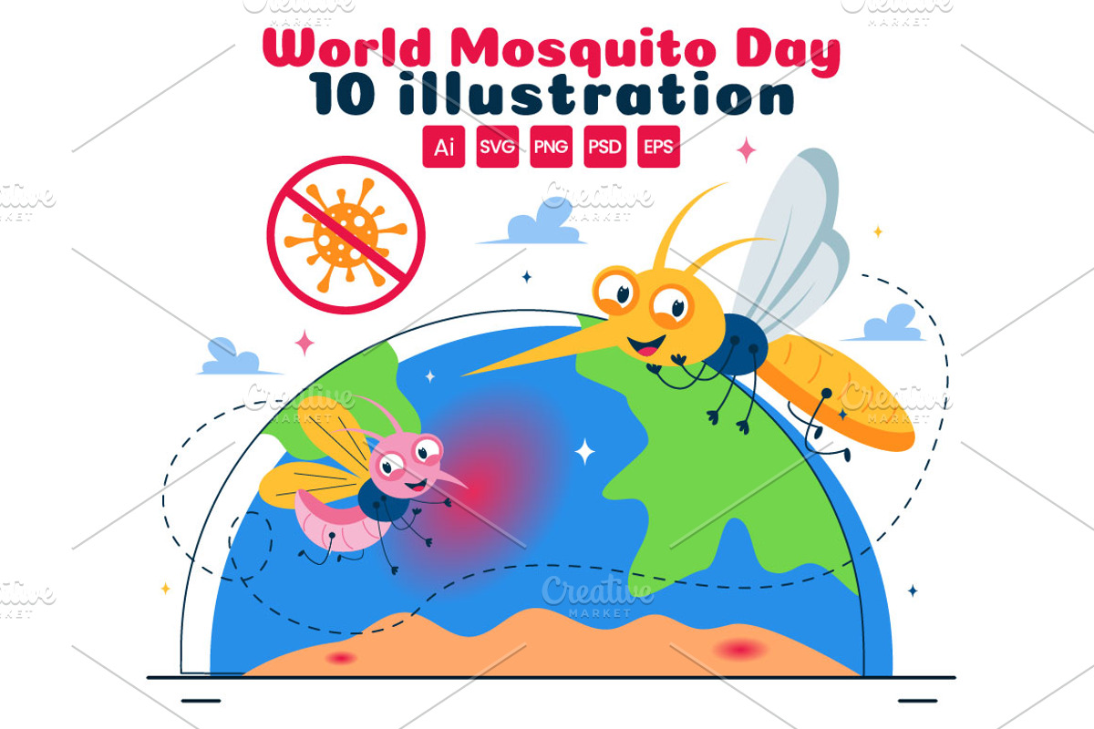 10 World Mosquito Day Illustration, an Animal Illustration by denayunebgt (Photo 1 of 4)