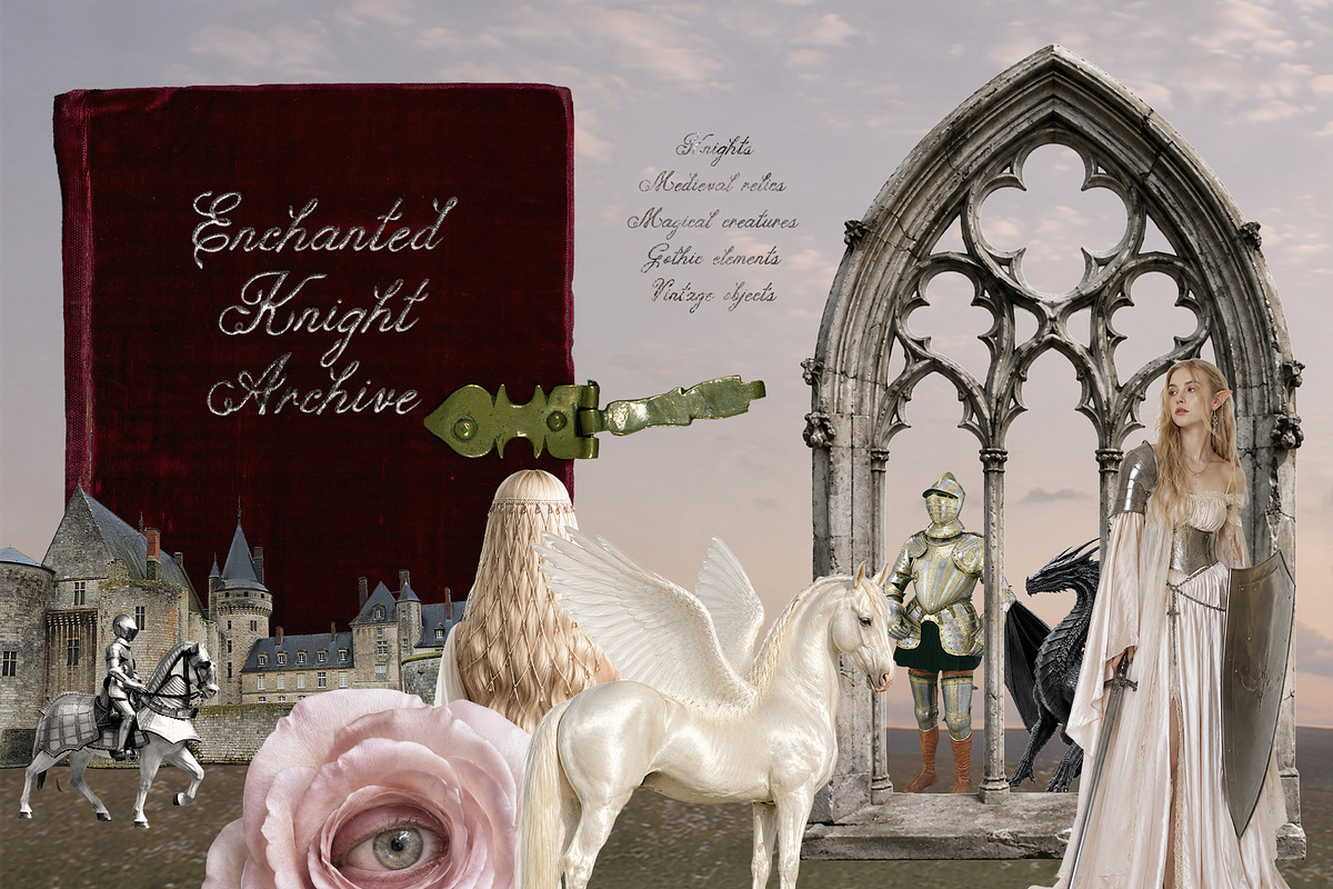 Enchanted Knight Archive Collage Kit, an Object Graphic by Lidberia (Photo 1 of 12)
