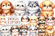Watercolor Dogs Clipart, an Illustration by Designworld (Thumbnail 1 of 5)