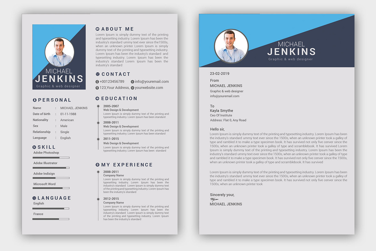 Resume Template and Cover Letter, a Resume Template by designvillage (Photo 10 of 13)