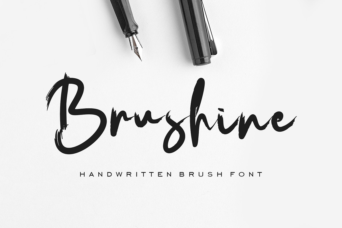 Brushine - Elegant Brush Font, a Handwritten Font by Artkenza (Photo 1 of 7)