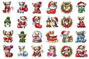 Watercolor Christmas Chihuahua Png, an Illustration by SinaCreation (Thumbnail 2 of 7)