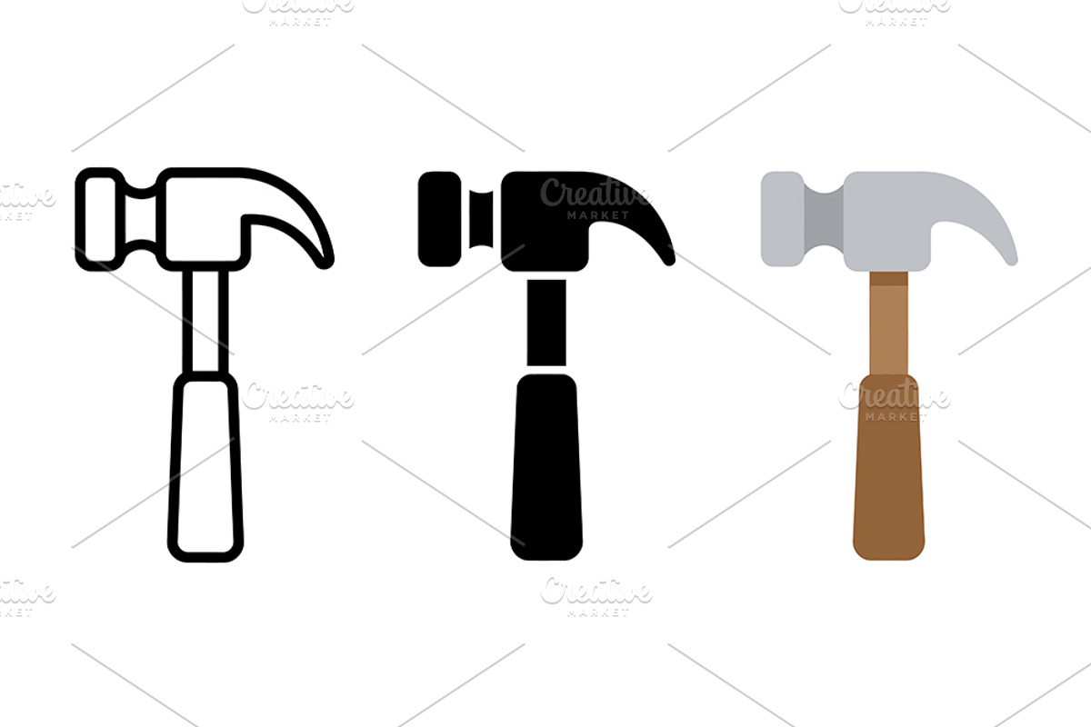 Hammer Tool Vector Icon Pack, a Solid Icon by Artonix (Photo 2 of 2)