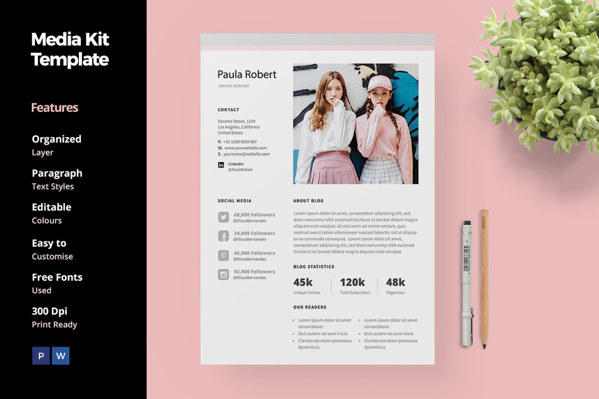 Media Kit Template for Blogger, a Social Media Template by ariodsgn (Photo 1 of 4)