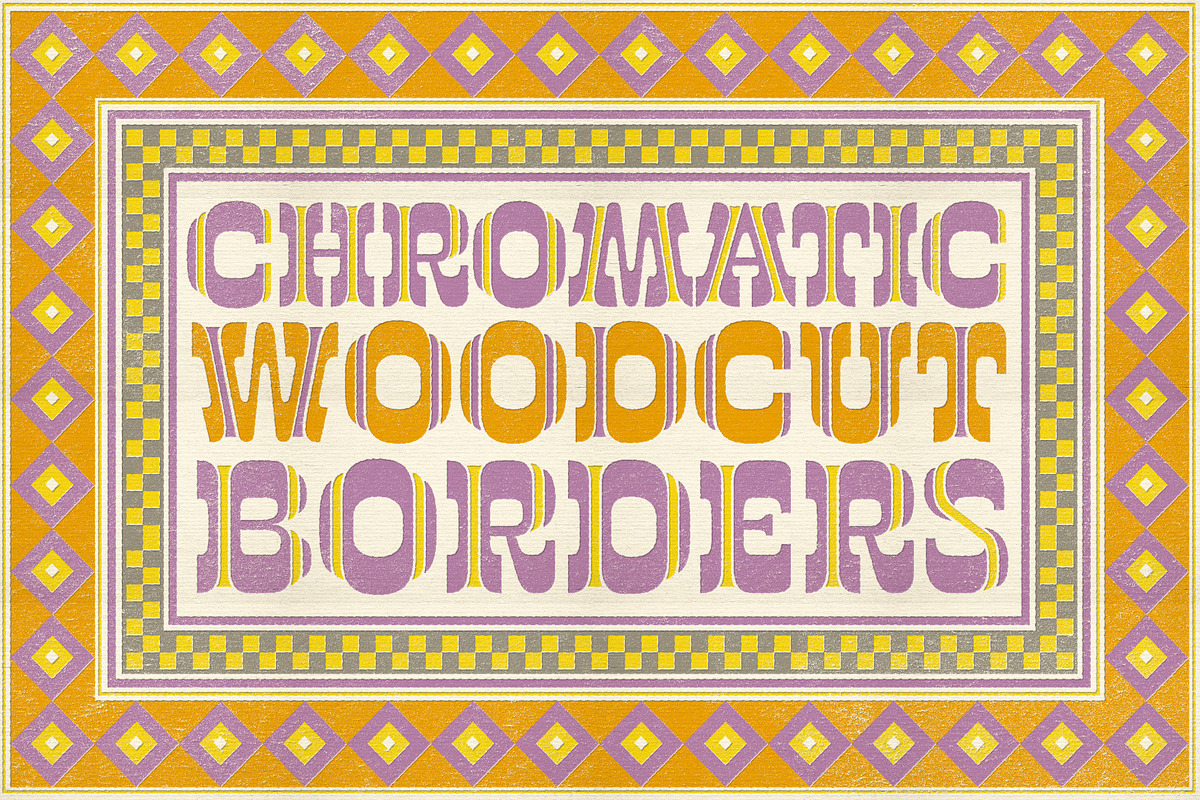 Chromatic Wood Type Borders, a Background Graphic by Quentin Bangston (Photo 1 of 5)