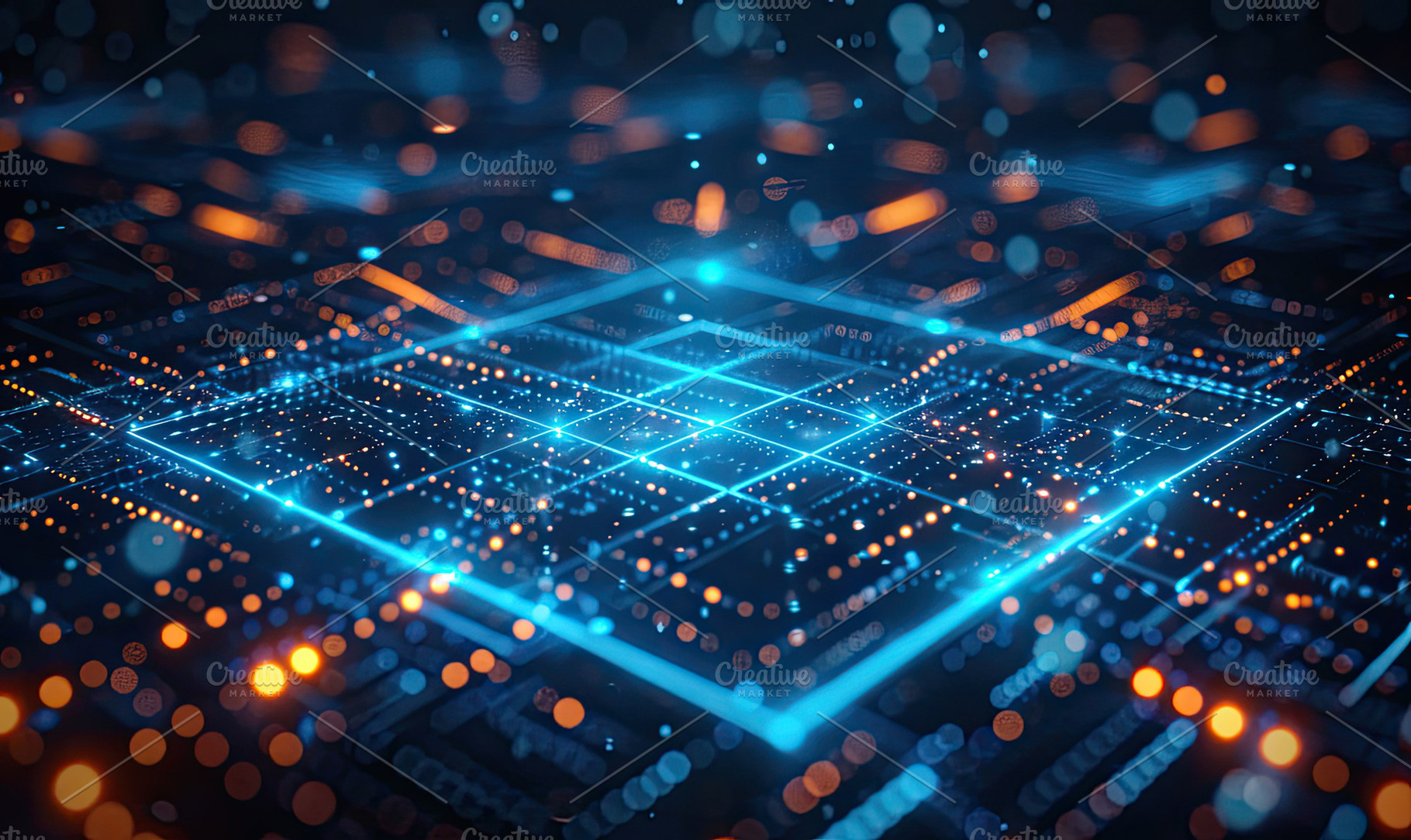 Dynamic background featuring neon gl, a Photo by LOGOCREATIVE