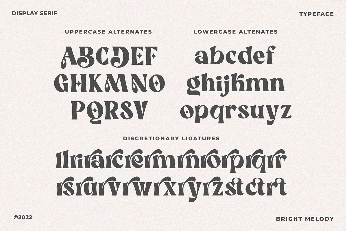 Bright Melody A Display Typeface, a Serif Font by zeenesia (Photo 15 of 18)