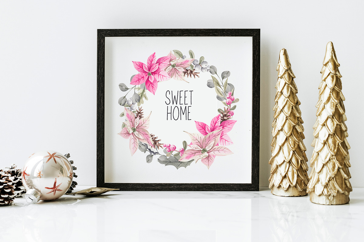 Winter Pink Flowers, an Illustration by YuliyaArtGarden (Photo 4 of 9)