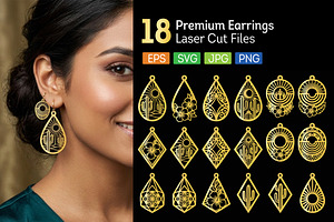 18 Earrings Laser Cut SVG Bundle, an Object Graphic by zahidhossainalif
