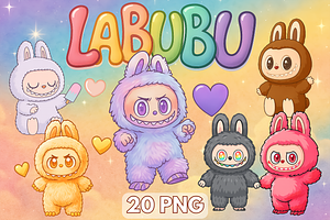 LABUBU Rainbow Characters, an Object Illustration by MarisoArt