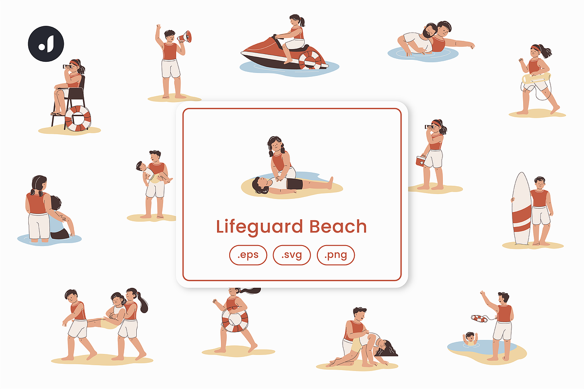 Lifeguard Beach Illustration, an Object Graphic by Jump Studio (Photo 1 of 16)
