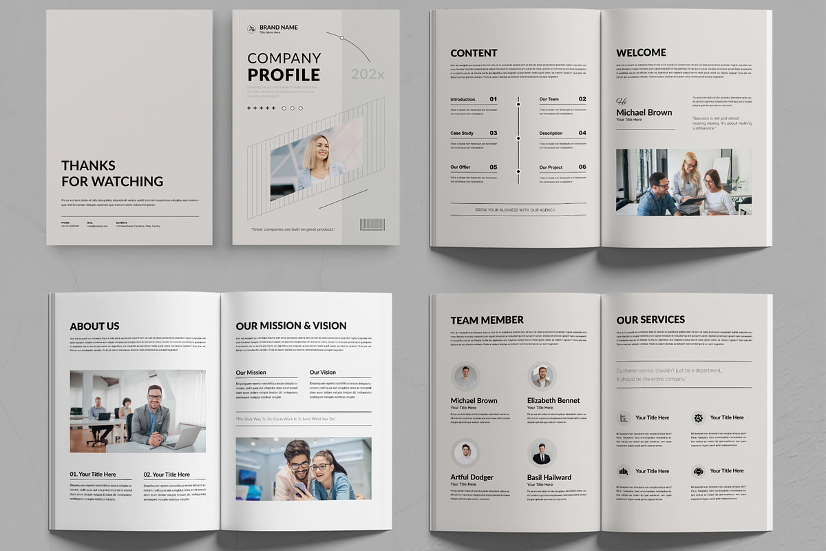 Company Profile Layout Template, a Brochure Template by MightyDesign (Photo 2 of 6)
