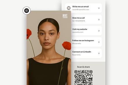 Raven Ellis Business Card WordPress